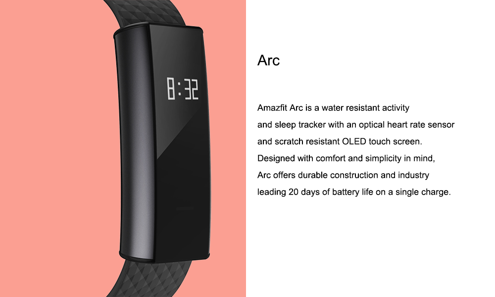 Huami Xiaomi Amazfit Smart Band IP67 Water Resistant Bluetooth 4.0 Smart Notification Heart Rate Monitor Compatible with Android iOS - Black