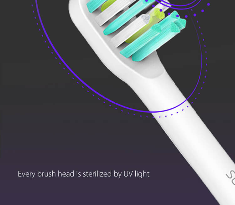 2PCS SOOCARE Replacement Toothbrush Head Deep Clean for SOOCAS X3 -White