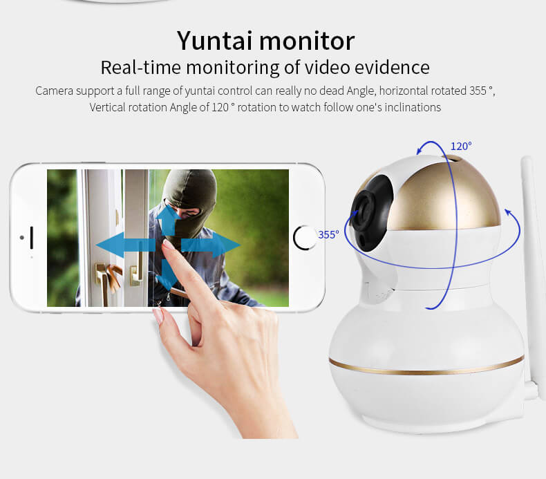 E3 720P WiFi IP Camera Built-in IR-cut 1/4 inch CMOS Night Vision P2P Dynamic Stream Motion Detection Security Camera -White