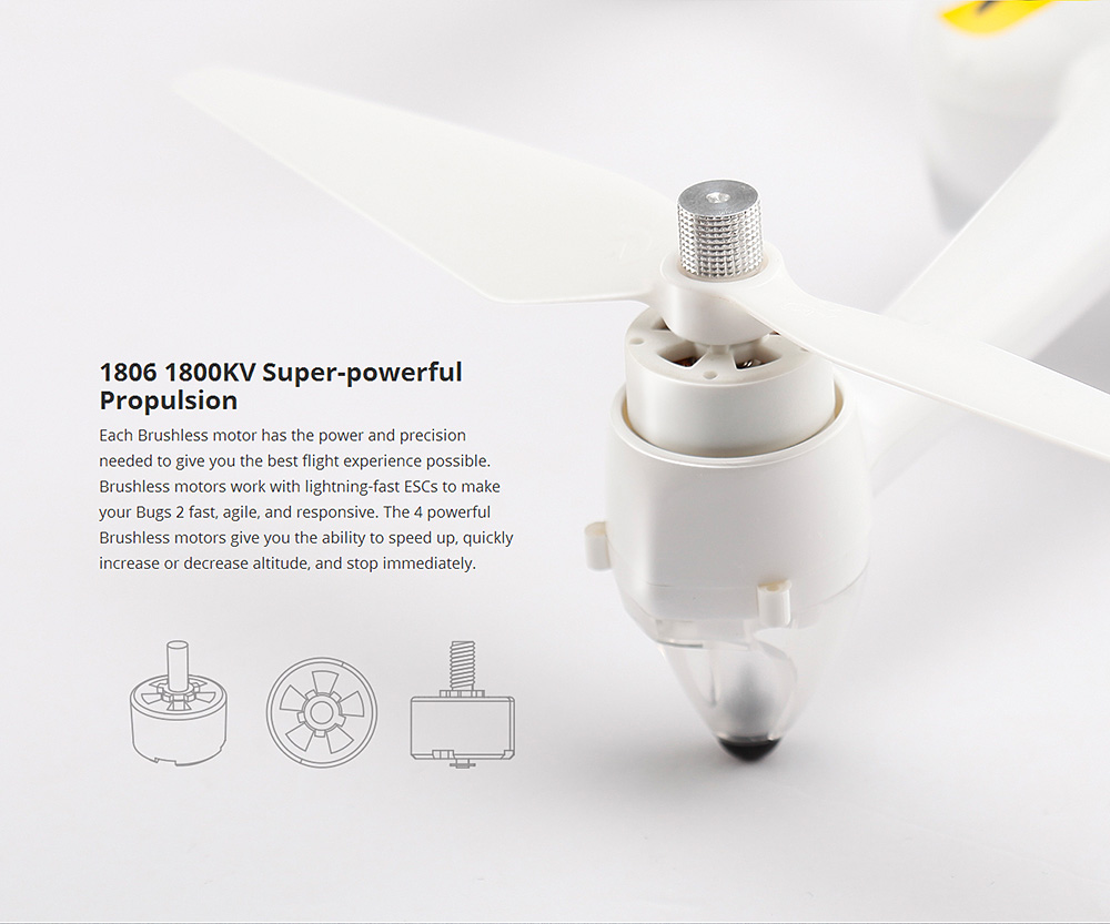 MJX Bugs 2 B2C Brushless RC Quadcopter With GPS Full HD 1080P Camera Altitude Hold Mode RTF - White