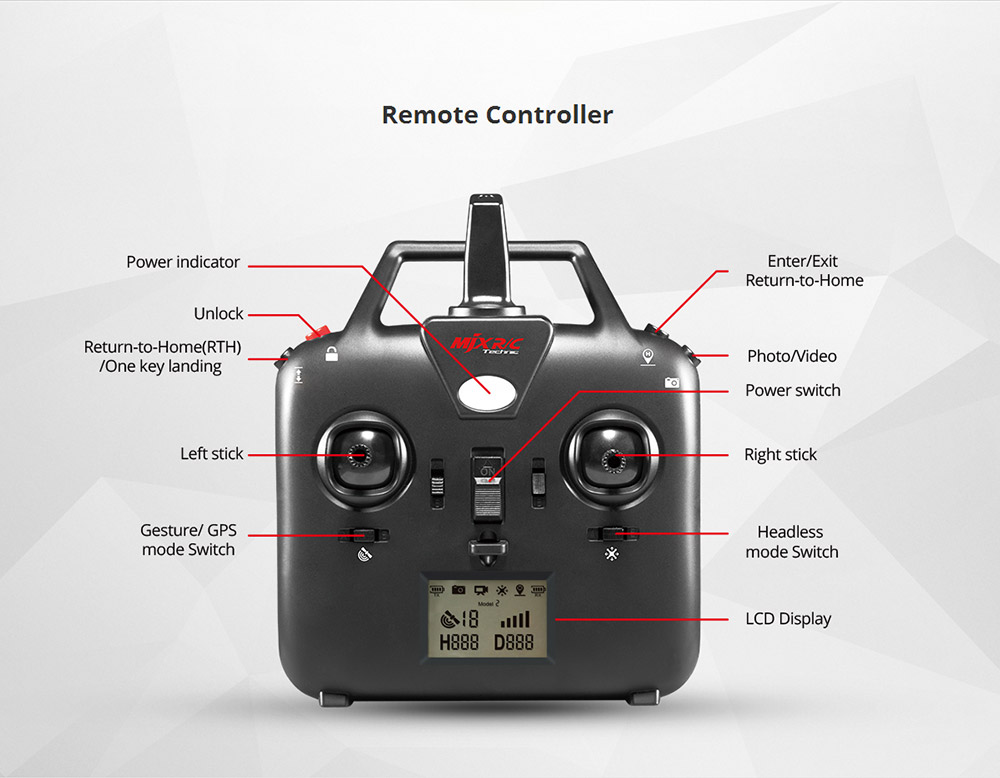 MJX Bugs 2 B2W WIFI FPV Brushless With HD 1080P Camera GPS RC Quadcopter RTF - Bright Black