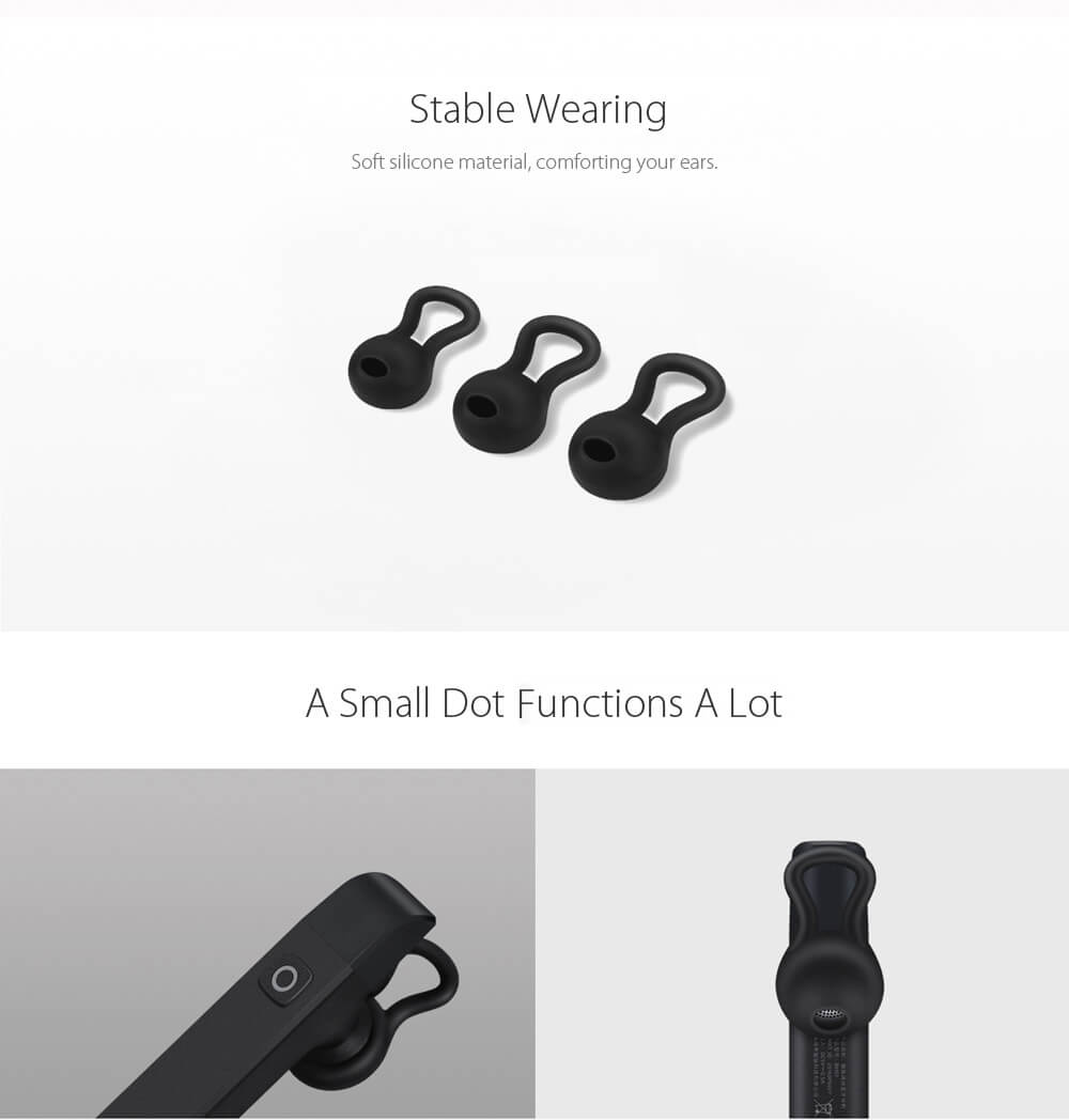 MEIZU BH01 Bluetooth Headset Wireless Hands-free Moving Coil CSR 4.0 Earphone - Black