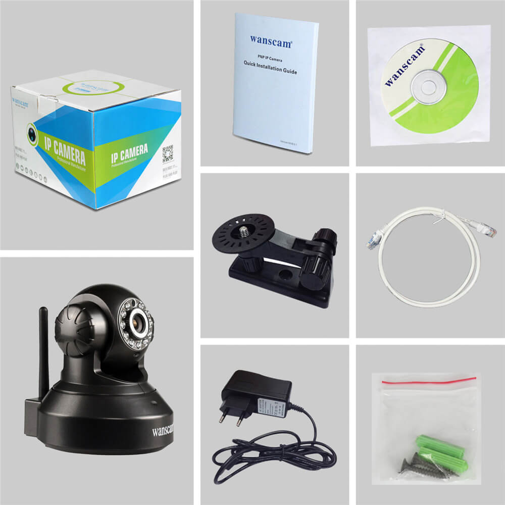 Wanscam HW0024 IP Camera 720P WiFi Indoor Build-in IR CUT P2P Onvif 2.1 CMOS Sensor Night Vision Security Camera -Black