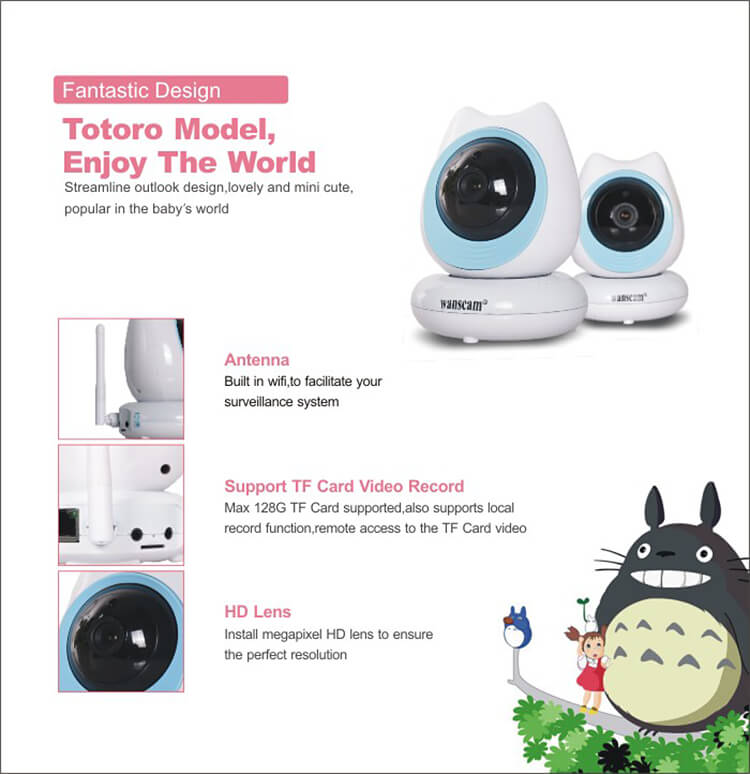 WANSCAM HW0048 WiFi 720P IP Camera 1.0MP Motion Detection IR-cut Filter Onvif CMOS Sensor Security Camera -White