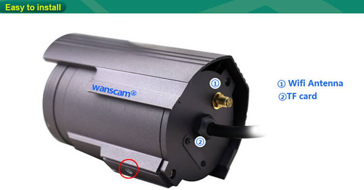 WANSCAM HW0027 IP Camera 720P WiFi Hi3518E CMOS Sensor P2P Built-in IR-cut IP66 Waterproof Onvif 2.1 Security Camera -Dark Gray