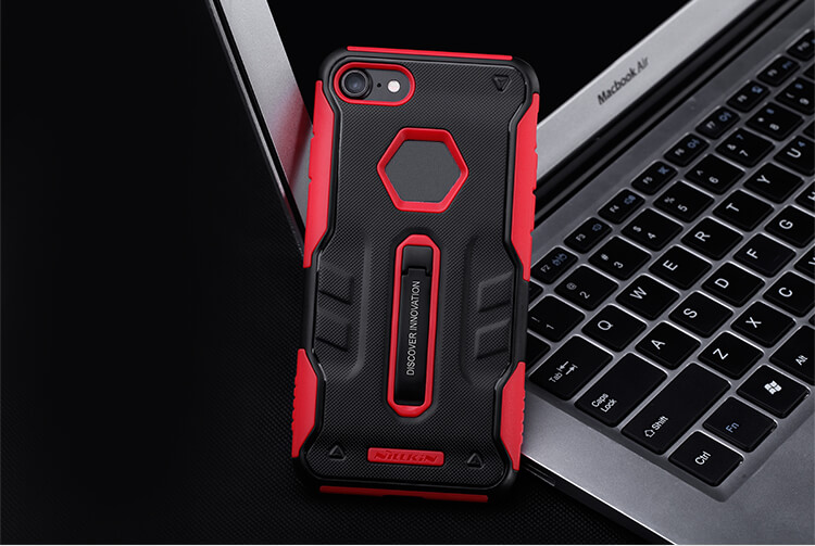 Black iPhone7 TPU Case Nillkin Defendor 4 Bracket Holder Shockproof Back Cover