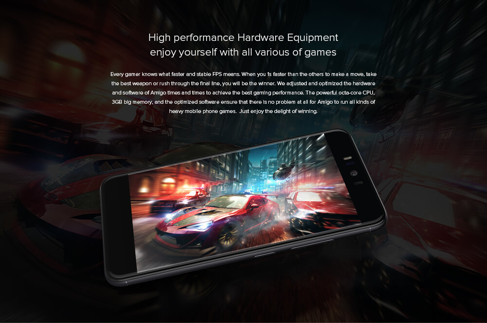 Geotel Amigo 5.2 Inch Smartphone HD 3GB RAM 32GB ROM 13.0MP MTK6753 Octa Core 1.3GHz Android 7.0 Touch ID 3000mAh - Gold