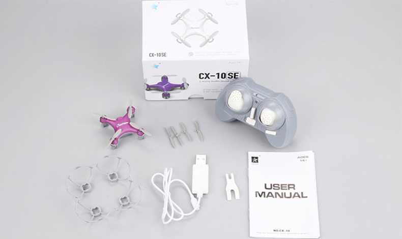 Cheerson CX-10SE Mini 2.4G 4CH 6Axis Gyro Headless Mode RC Quadcopter RTF - Purple
