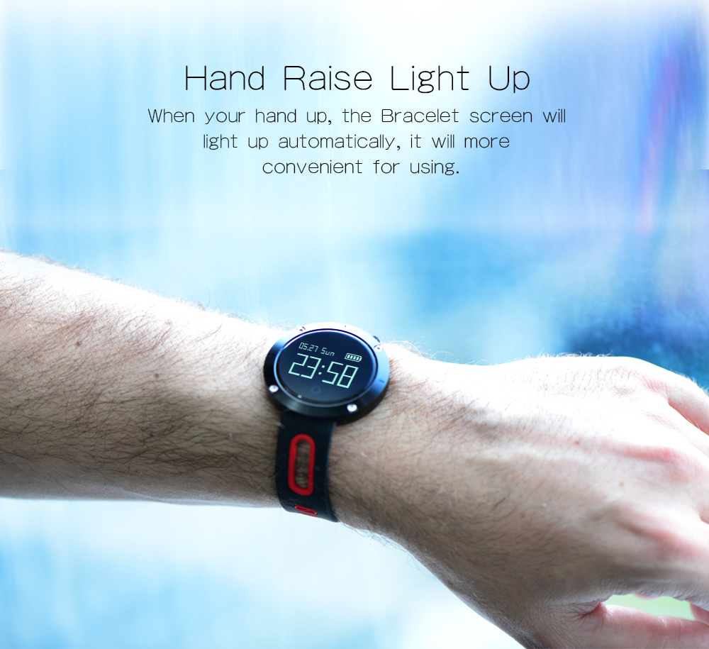 Makibes DM58 Smart Watch Bluetooth Heart Rate Blood Pressure Monitor Health Tracker IP68 Water Resistant Compatible with iOS Android - Black
