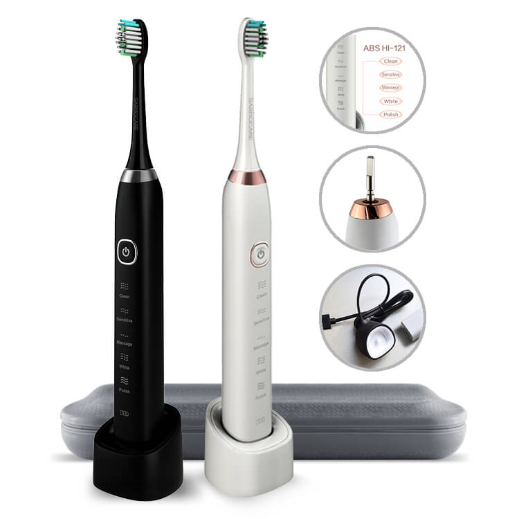 SARMOCARE S100 Ultrasonic Electric Toothbrush 5 Models Wireless Rechargeable IPX7 Waterproof LED Indicator -Black