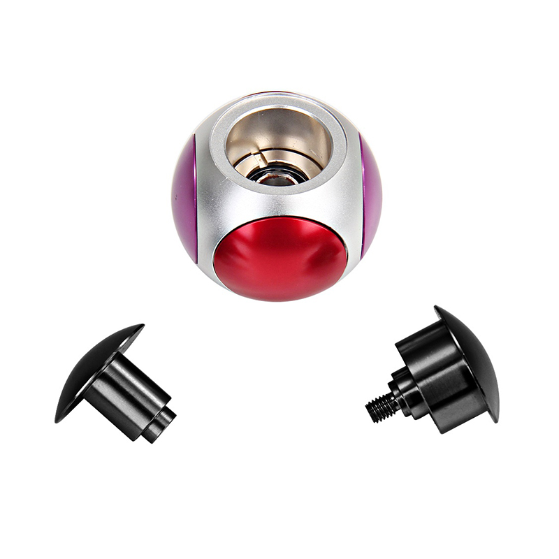 Fidget Hand Spinner Football Aluminium Alloy Stress Relief Gift Fidgeting Toy - Silver + Black + Red