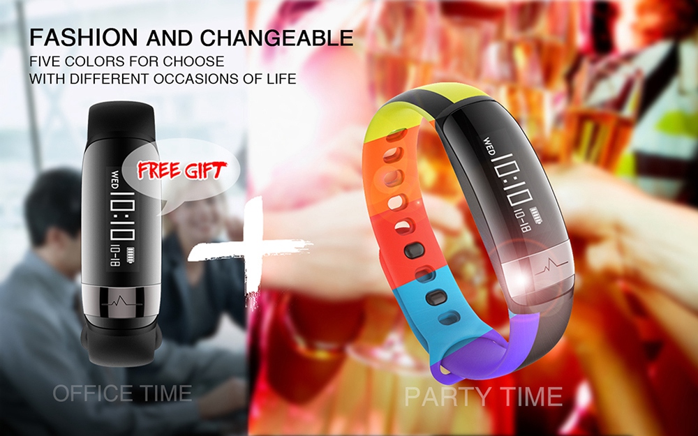 LYNWO M6 Smart Wrist Band Bluetooth Heart Rate Blood Pressure Monitor Health Tracker IP67 Water Resistant with iOS Android - Red