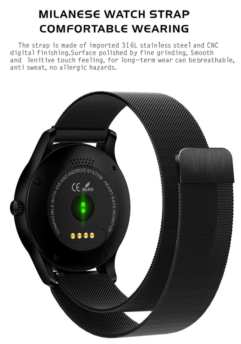 K88 Smart Watch Bluetooth Heart Rate Monitor MTK2502 Siri Function Gesture Control Compatible with iOS Andriod - Silver