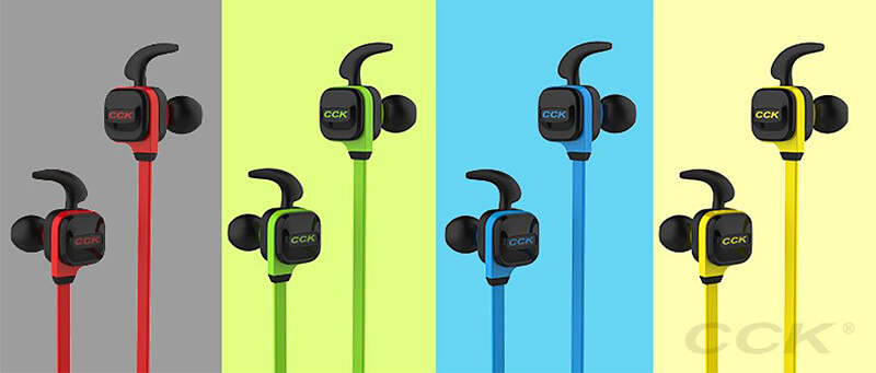 CCK KS Wireless Bluetooth V4.1 Stereo Headphone Sport Sweatproof In-ear Earphone with Mic - Red
