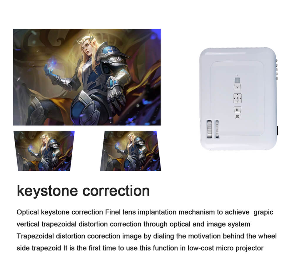 Uhappy U58 PRO Android 6.0 Smart Projector 3200lum LED Lamp 1280*768 S905X 1G/8G WIFI - White