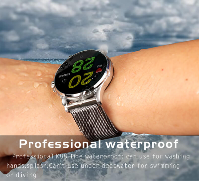 K88 Smart Watch Bluetooth Heart Rate Monitor MTK2502 Siri Function Gesture Control Compatible with iOS Andriod - Silver