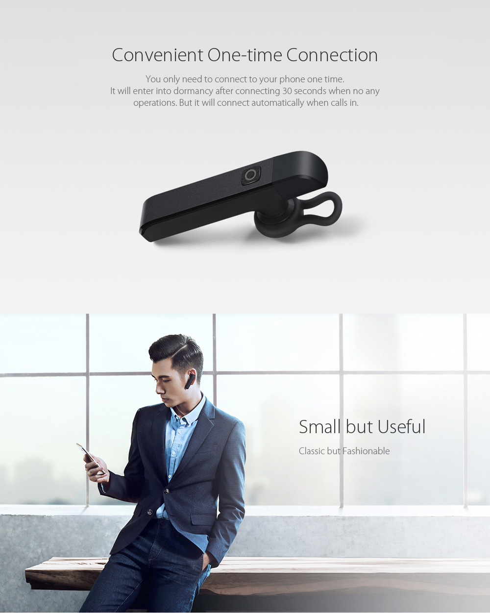 MEIZU BH01 Bluetooth Headset Wireless Hands-free Moving Coil CSR 4.0 Earphone - Black