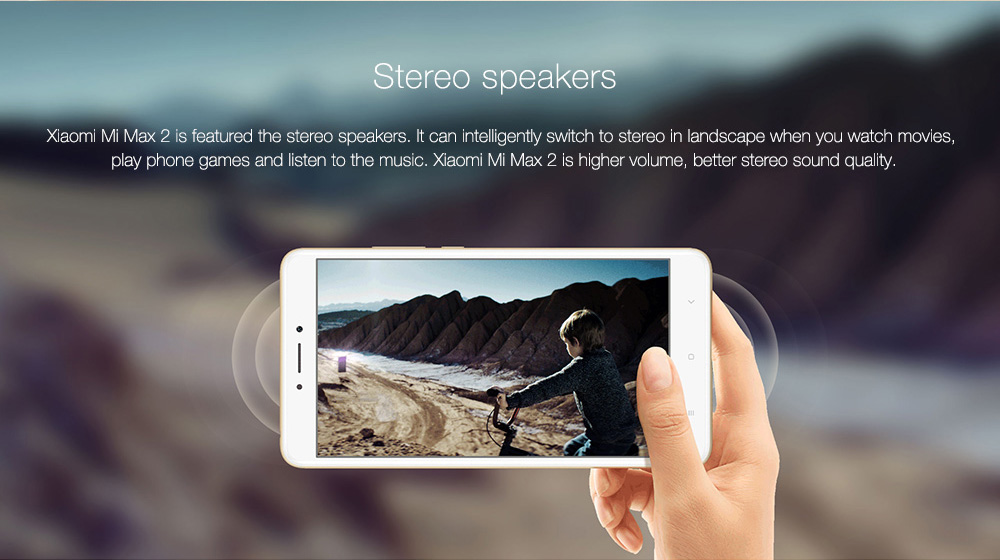 Xiaomi Mi Max 2 6.44 Inch 5300mAh Smartphone FHD 4GB 64GB Snapdragon 625 Octa Core 12.0MP Cam Android 7.1 Metal Body QC3.0 IR Remote Control - Gold