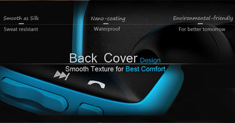 Jabees BSport Wireless Bluetooth Waterproof Headphone APTX NFC Sport Earphone with Microphone - Blue