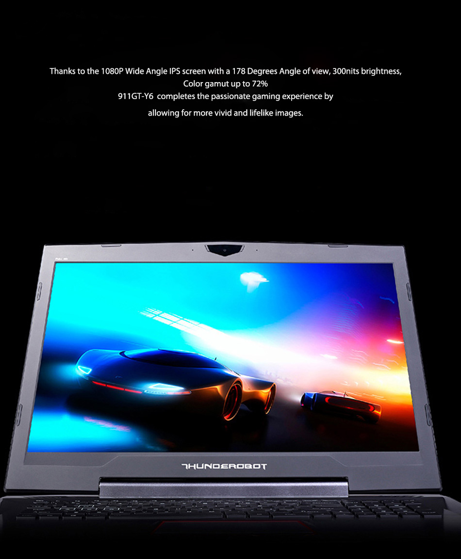 ThundeRobot 911GT-Y6 17.3" Gaming Laptops PC Tablets Intel Core i7 7700HQ Nvidia GTX1060 IPS 16GB RAM 256G+1T DOS OS Bac