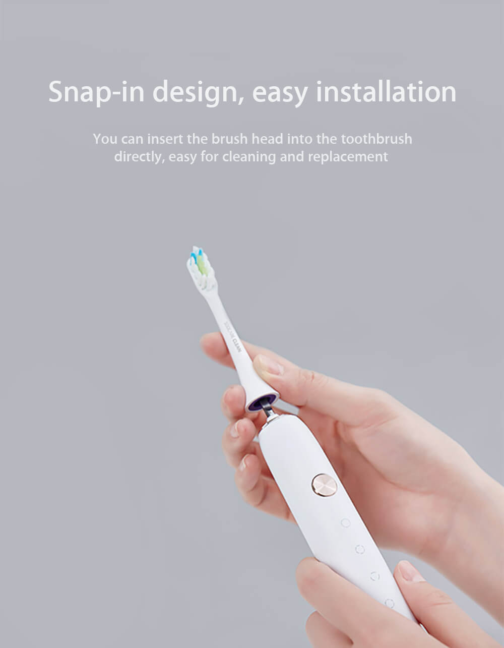 2PCS SOOCARE Replacement Toothbrush Head Common Clean for SOOCAS X3 -White