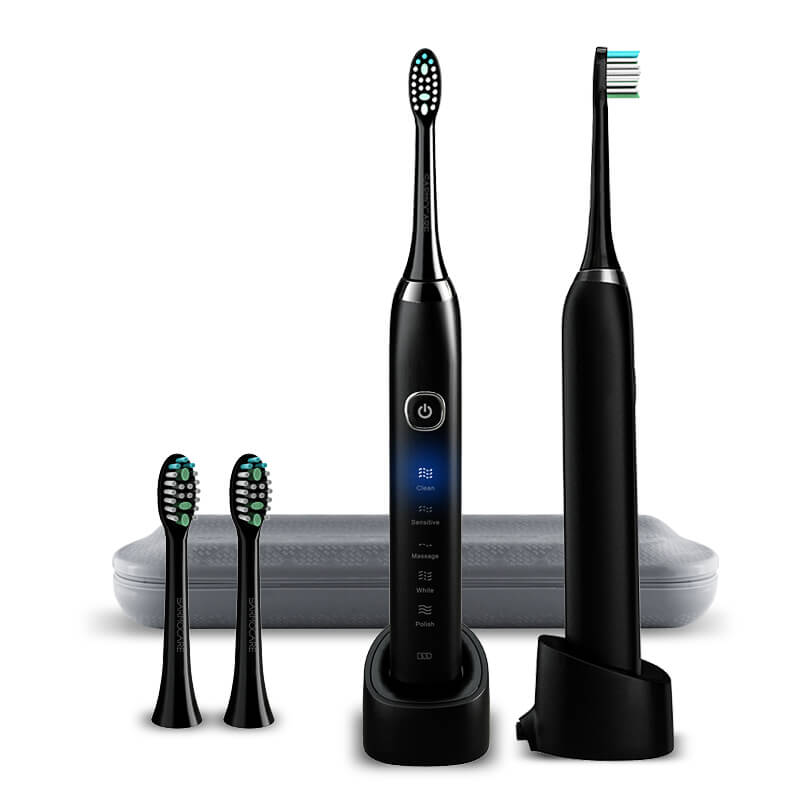 SARMOCARE S100 Ultrasonic Electric Toothbrush 5 Models Wireless Rechargeable IPX7 Waterproof LED Indicator -Black