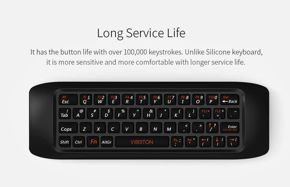 Viboton KB - 91S English Version 2.4GHz Handle Air Mouse Wireless Keyboard - Black