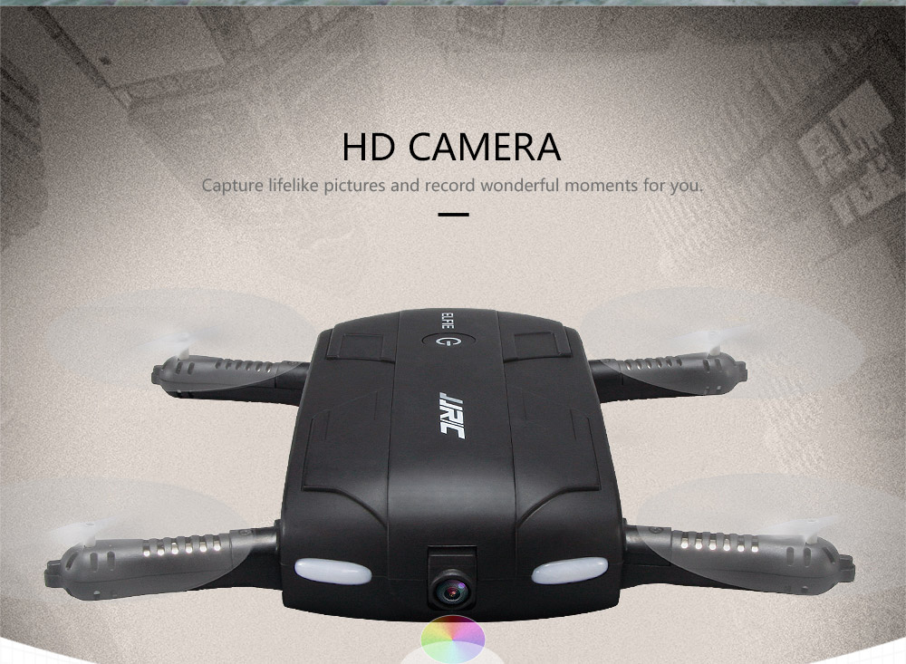 JJRC H37 Elfie Foldable Pocket Selfie Drone WIFI FPV Altitude Hold Mode RC Quadcopter - Black
