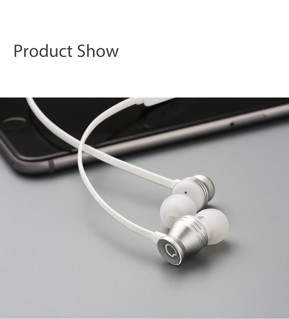 GGMM C300 Wired Earphone Metal Housing with Mic Earbud - Black