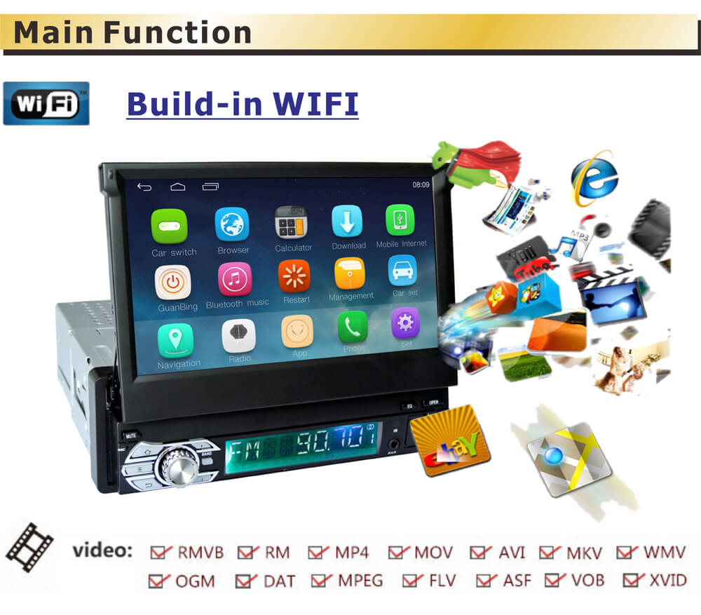 Ezonetronics RM-CT0008 HD 7" In Dash Car Stereo Radio Single Din Android 5.1 Car Player WiFi FM GPS Navigator - Black
