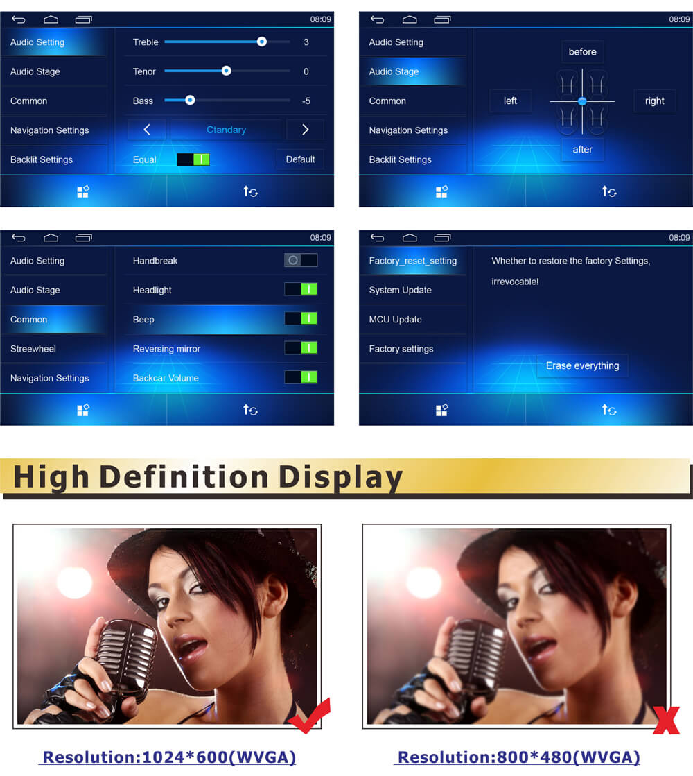 Ezonetronics RM-CT0008 HD 7" In Dash Car Stereo Radio Single Din Android 5.1 Car Player WiFi FM GPS Navigator - Black