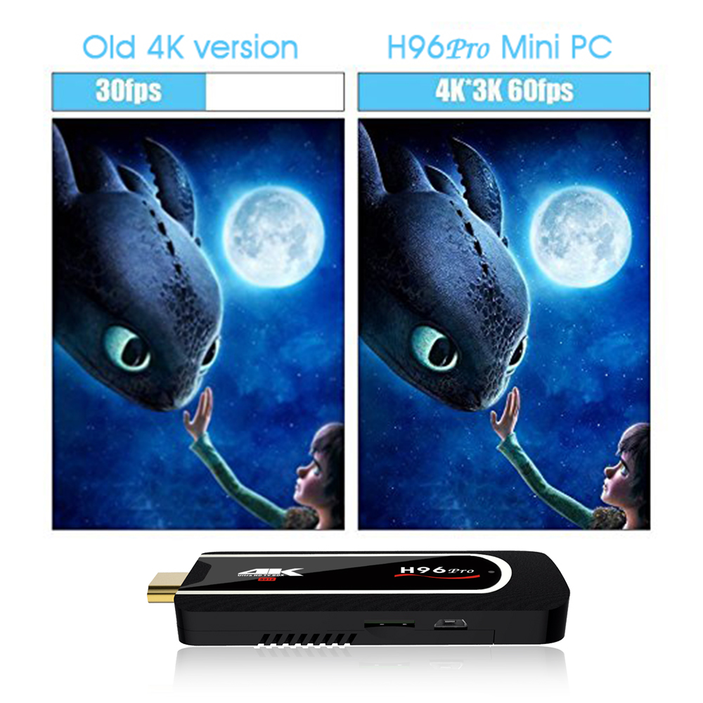 H96 Pro KODI 17.3 4K TV Dongle Android 7.1.1 Amlogic S912 2GB/8GB WIFI Bluetooth 4.1 HEVC H.265 Decoding VP9 HDR