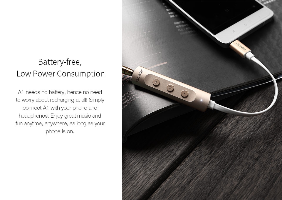 GGMM A1 Headphone Amplifier 192KHz/24bit Full Aluminum for Android - Dark Gray