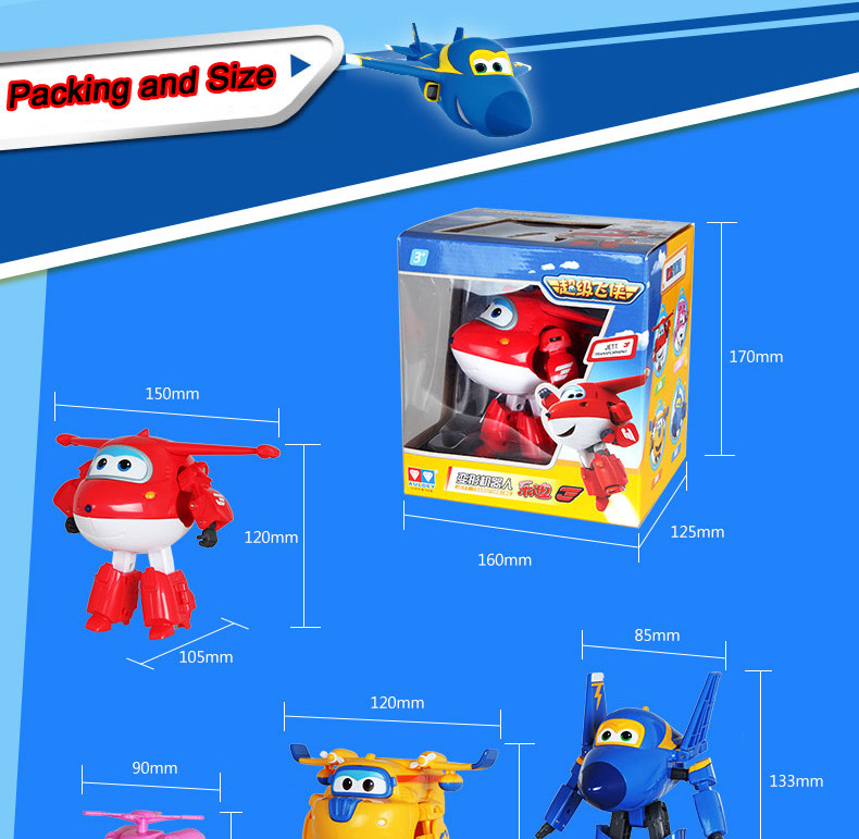 Big 15cm ABS Super Wings Deformation Airplane Robot Action Figures Transformation toys for children gift-Dizzy