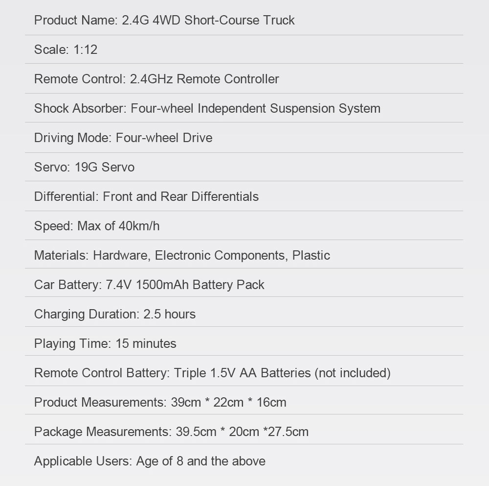 JJRC Q39 Highlander 1:12 2.4G 4WD Short-course Truck RTR - Blue