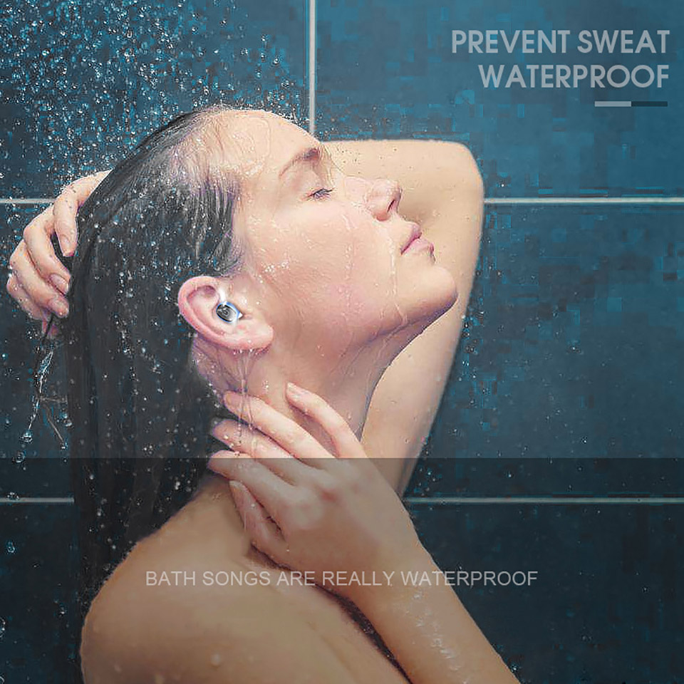 S2 TWS Wireless Bluetooth Dual Earphone with Built-in Mic Waterproof IPX7 Headphone Stereo Bass Headset - Black