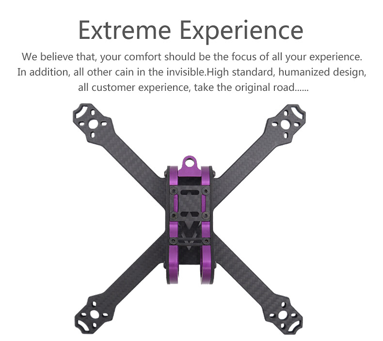 Hippo 5 Inch 215mm Wheelbase 4mm Arm Thickness Carbon Fiber Frame Kit for FPV Racing