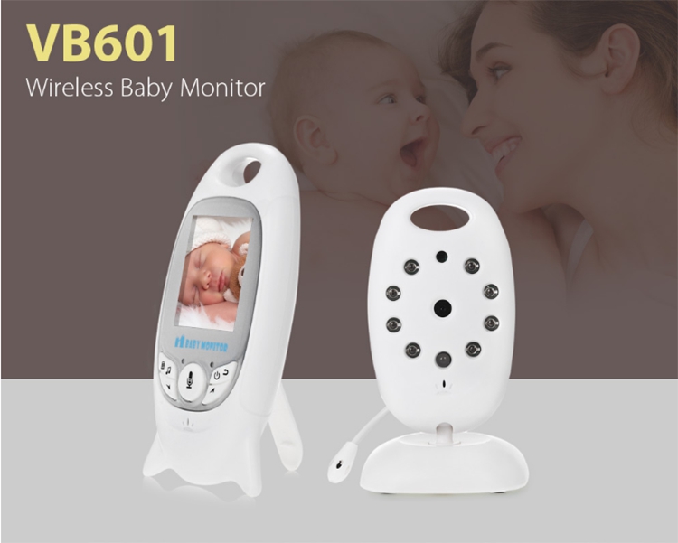 VB601 Wireless Baby Monitor with Two-way Audio Temperature Alarm Night Monitor -White