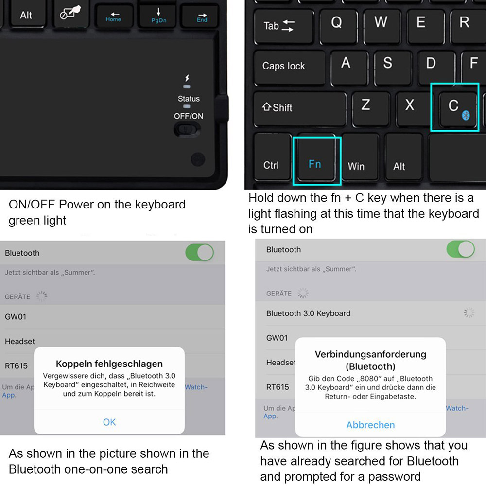 Rii BT11 Ultra-slim Wireless Bluetooth Keyboard With Built-in Multi-touchpad Function for Windows Android OS - Black