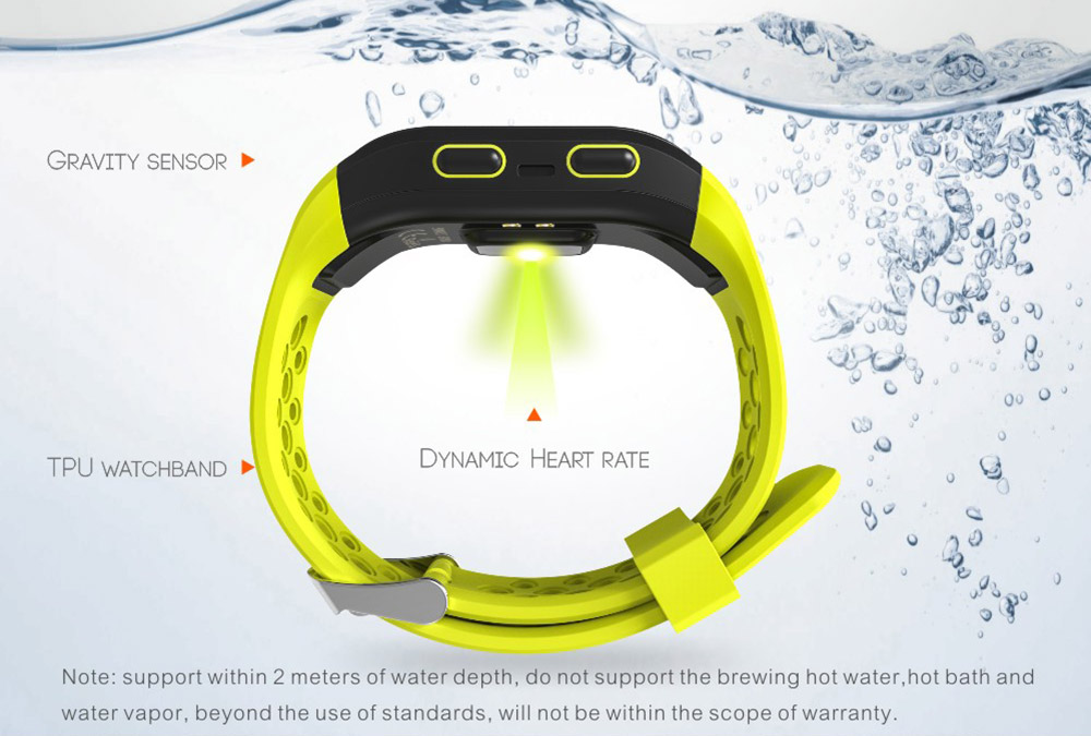 Makibes G03 Smart Wristband IP68 Water Resistant Sport Tracker GPS Heart Rate Monitor Activity Tracker Fitness Bracelet Compatible with iOS Android - Black