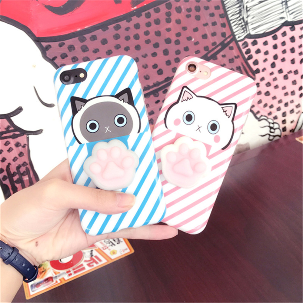 3D Blue Cat Claw Silicone Case TPU Case For iPhone 6 Plus / 6S Plus