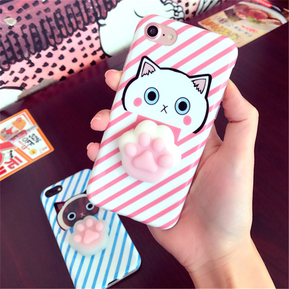 3D Blue Cat Claw Silicone Case TPU Case For iPhone 6 Plus / 6S Plus
