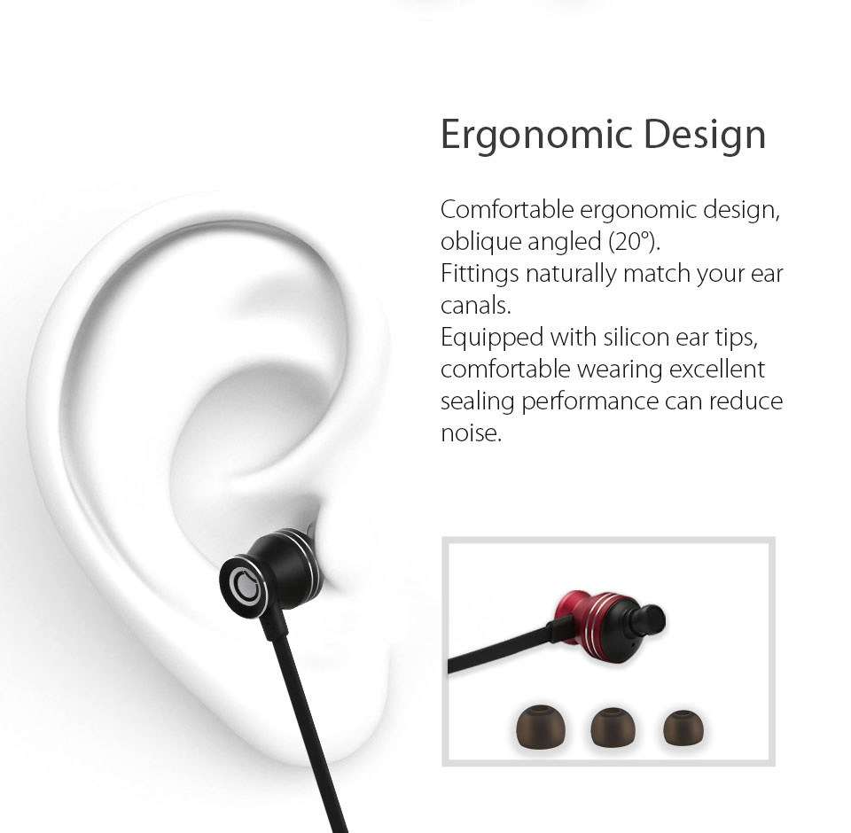 GGMM C300 Wired Earphone Metal Housing with Mic Earbud - Black