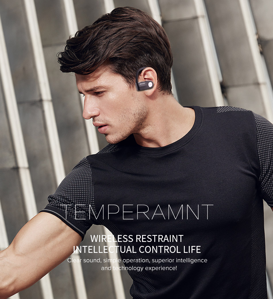 AWEI T2 Wireless Bluetooth Earphone TWS Stereo Headset with Microphone - Black