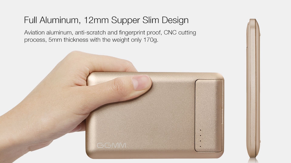 GGMM Streamliner Power Bank PR-6010 6010mAh 2 USB Port with Micro SD Card Reader Function - Silver