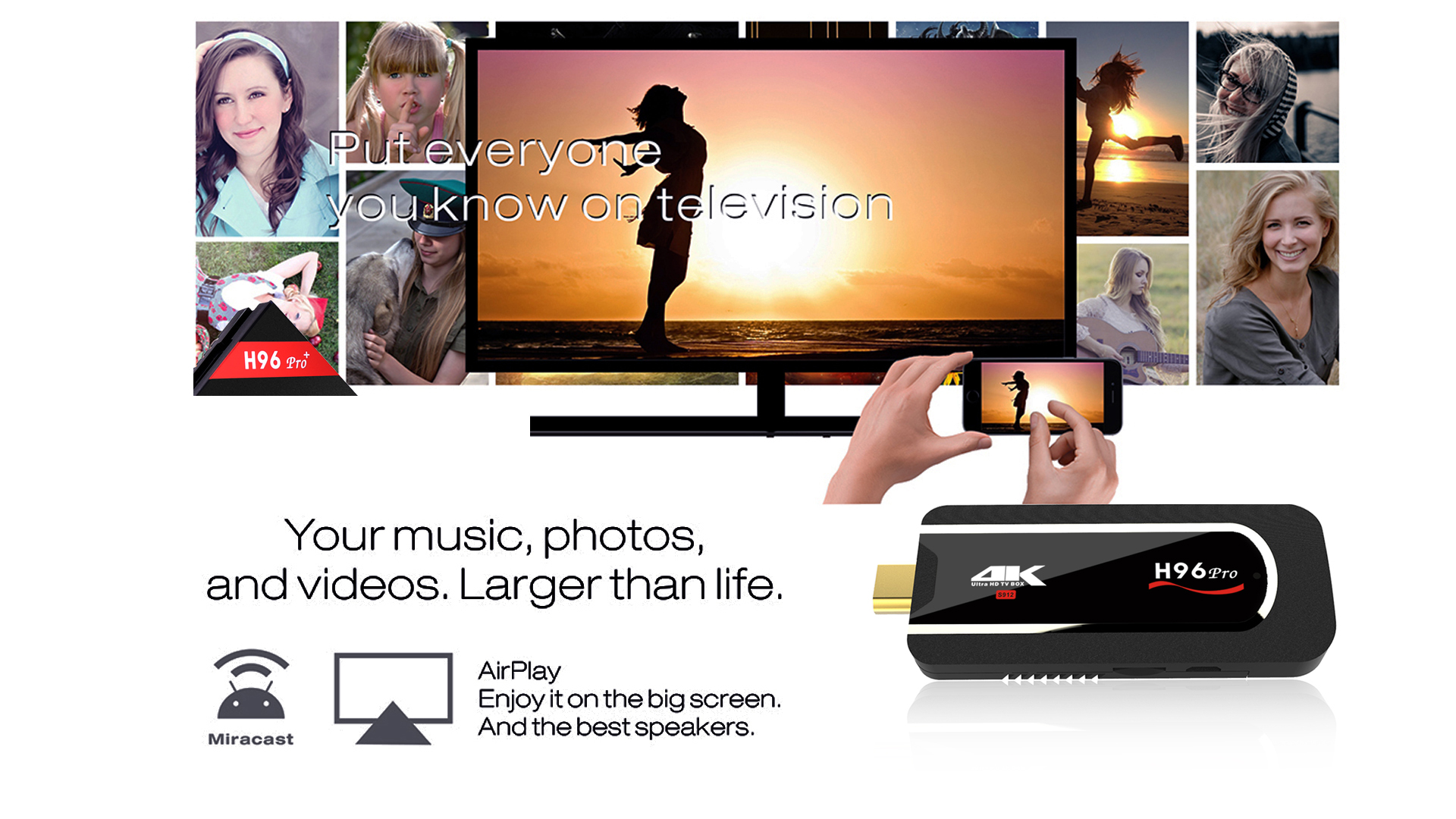 H96 Pro KODI 17.3 4K TV Dongle Android 7.1.1 Amlogic S912 2GB/8GB WIFI Bluetooth 4.1 HEVC H.265 Decoding VP9 HDR