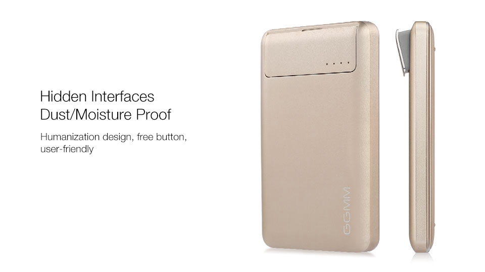 GGMM Streamliner Power Bank PR-6010 6010mAh 2 USB Port with Micro SD Card Reader Function - Silver