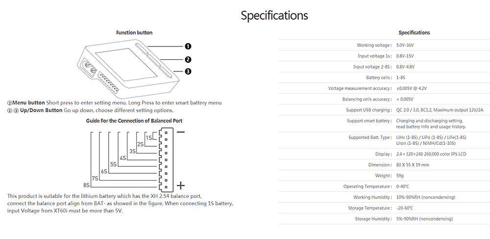 ISDT BatteryGo BG-8S Smart Battery Checker Support Quick Charge 3.0 BC 1.2