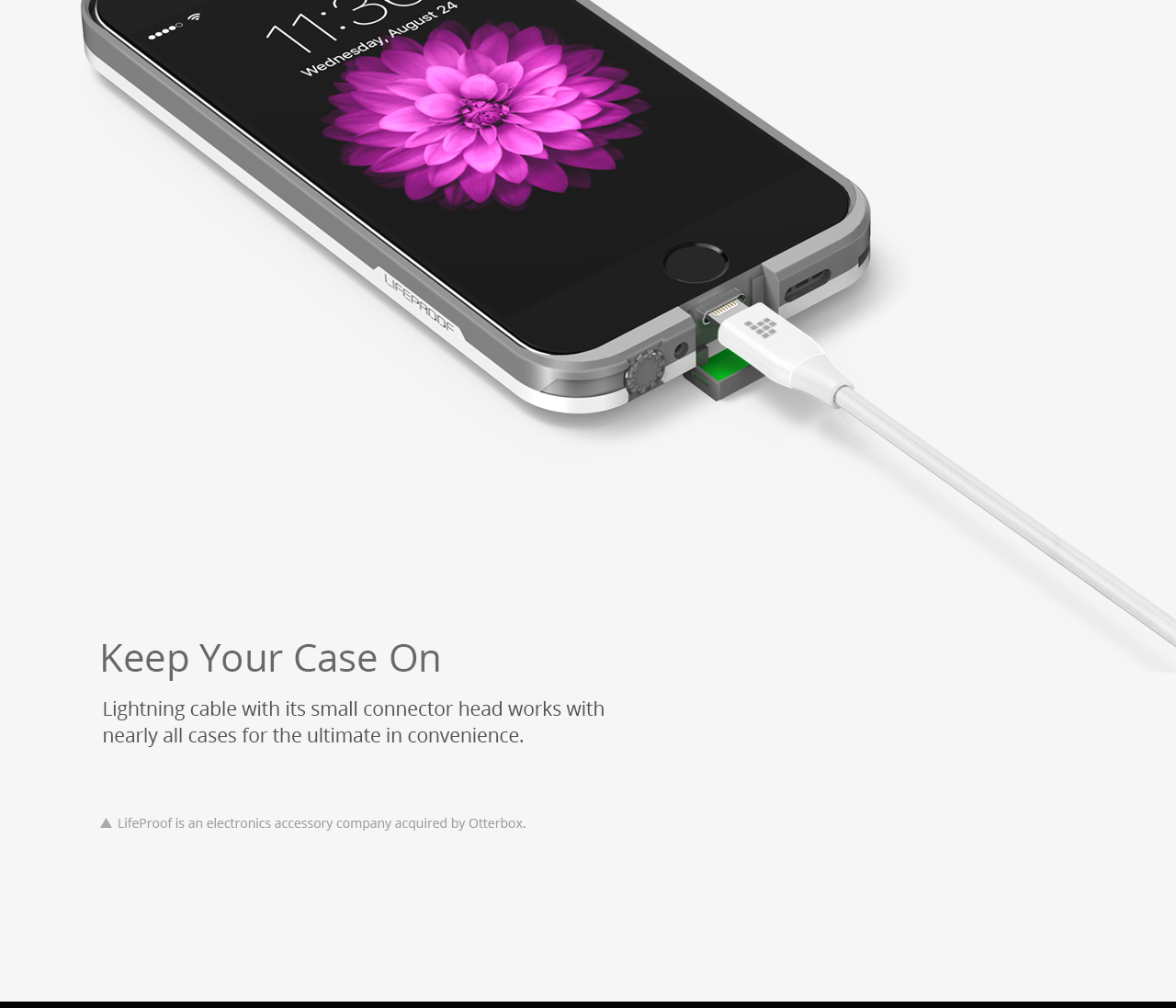 Tronsmart 1ft/0.3m 19AWG Lightning Cable Double Braided Nylon Lightning Cable for iPhone iPad and More- Gray+White