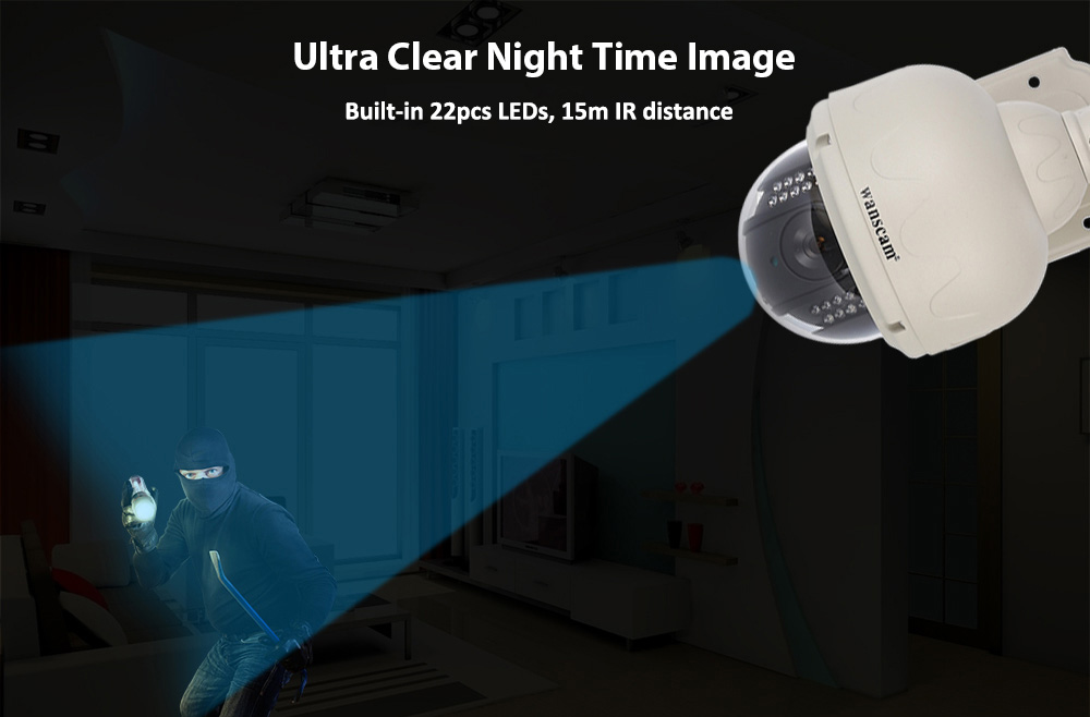 Wanscam HW0038 WiFi IP Camera Built-in IR-cut 1.0MP ONVIF IP66 Waterproof Motion Detection Night Vision Security Camera